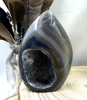 Blauwe Agaat met Druzy