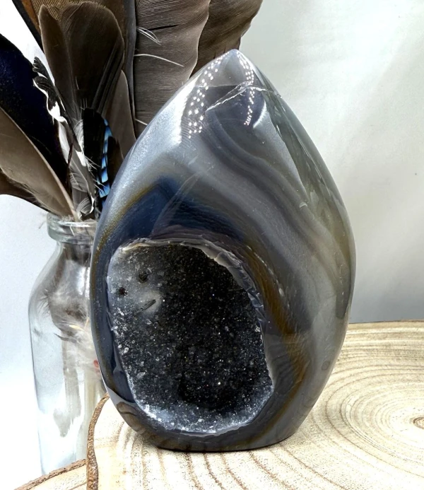 Blauwe Agaat met Druzy