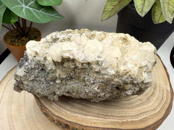Witte Calciet ruw met Galena - Foto 2
