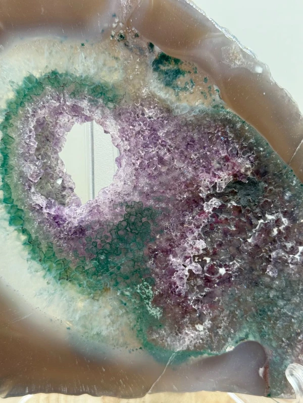 Agaatgeode schijf met Amethist en Chloriet - Foto 2